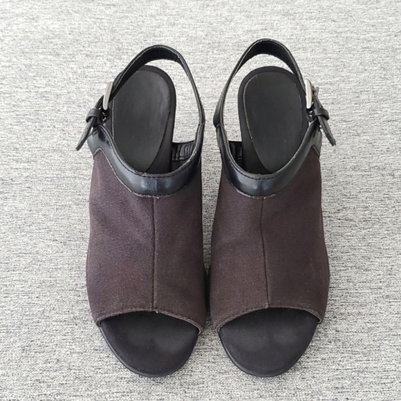 ⭐️3/ $30⭐️ A2 by Aerosoles Women's Black Open Toe Sling Back Shoes Size 5.5 - Picture 3 of 12